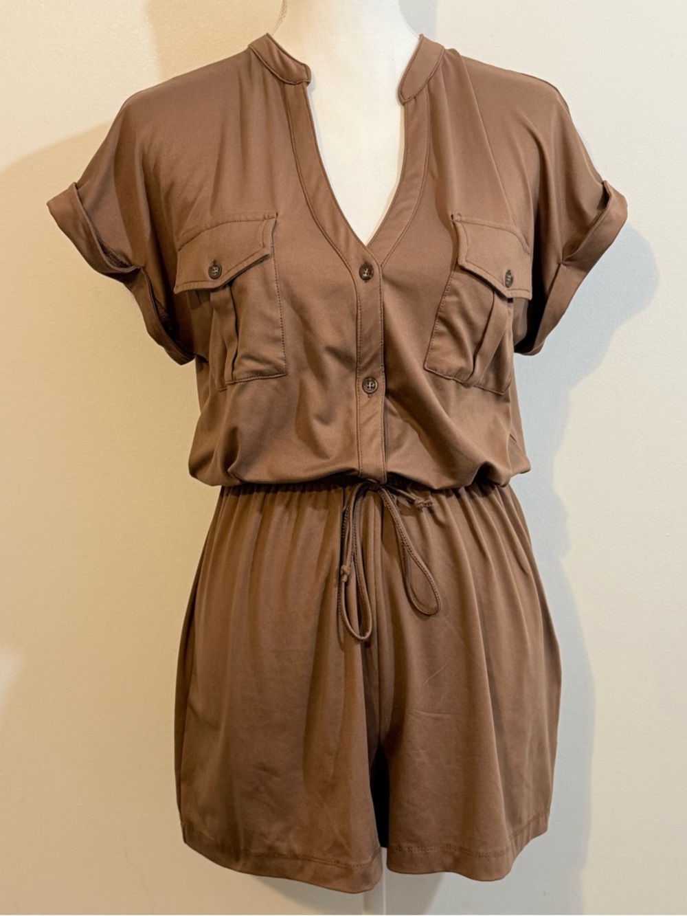 Daytrip Brown Utility Style Romper Size Small